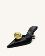 Sofia Mules à talon sphérique – Noir