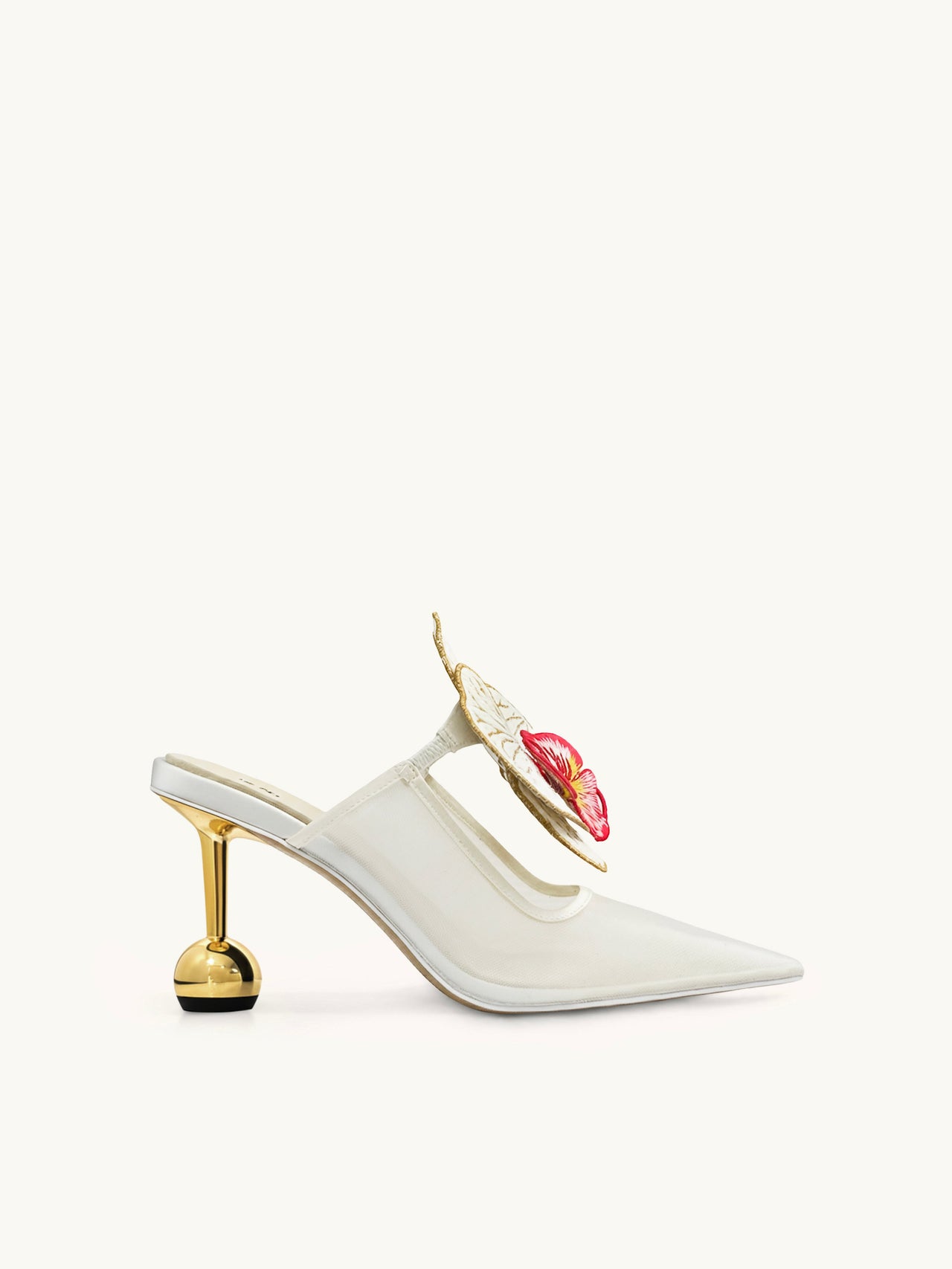 Sofia Mules à talons sphériques Orchidée - Blanc