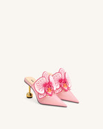 Sofia Mules à talons sphère orchidée - Rose