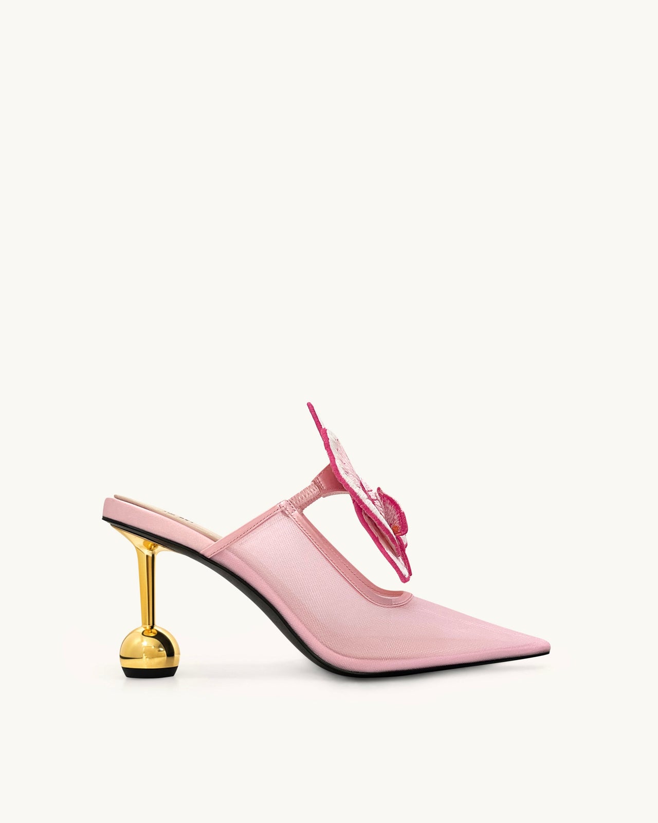 Sofia Mules à talons sphère orchidée - Rose