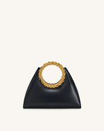 Sac Sculptural Amiya avec Poignée Feuille - Noir