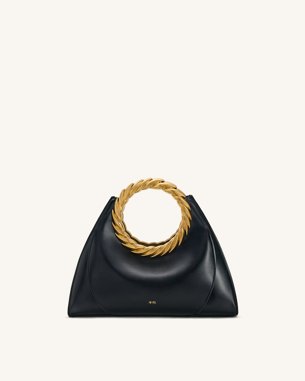 Sac Sculptural Amiya avec Poignée Feuille - Noir