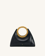 Sac Sculptural Amiya avec Poignée Feuille - Noir