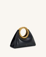 Sac Sculptural Amiya avec Poignée Feuille - Noir