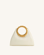 Sac Sculptural Amiya avec Poignée Feuille - Blanc