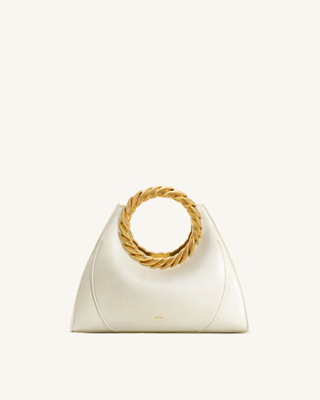 Sac Sculptural Amiya avec Poignée Feuille - Blanc