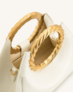 Sac Sculptural Amiya avec Poignée Feuille - Blanc