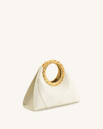 Sac Sculptural Amiya avec Poignée Feuille - Blanc