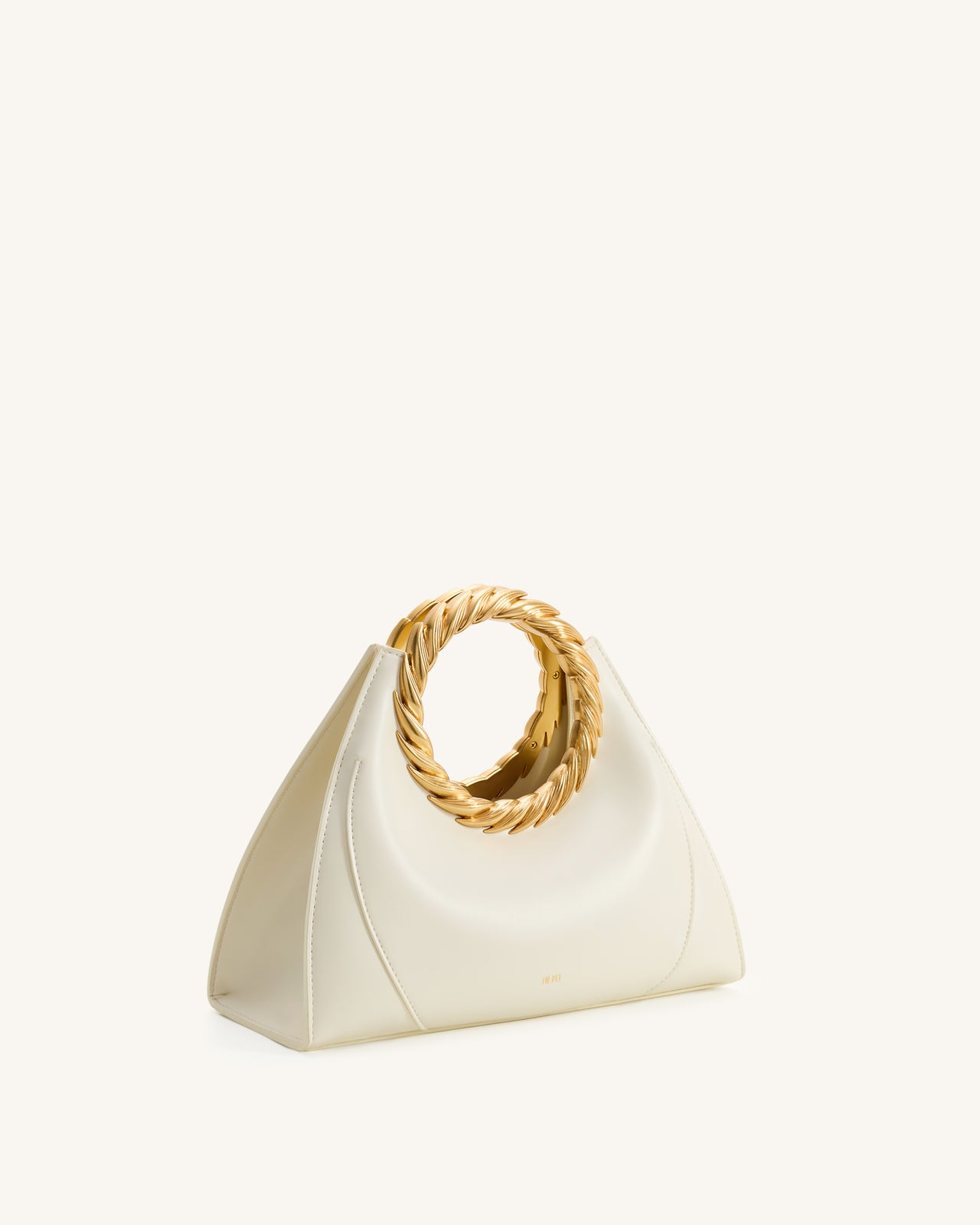 Sac Sculptural Amiya avec Poignée Feuille - Blanc