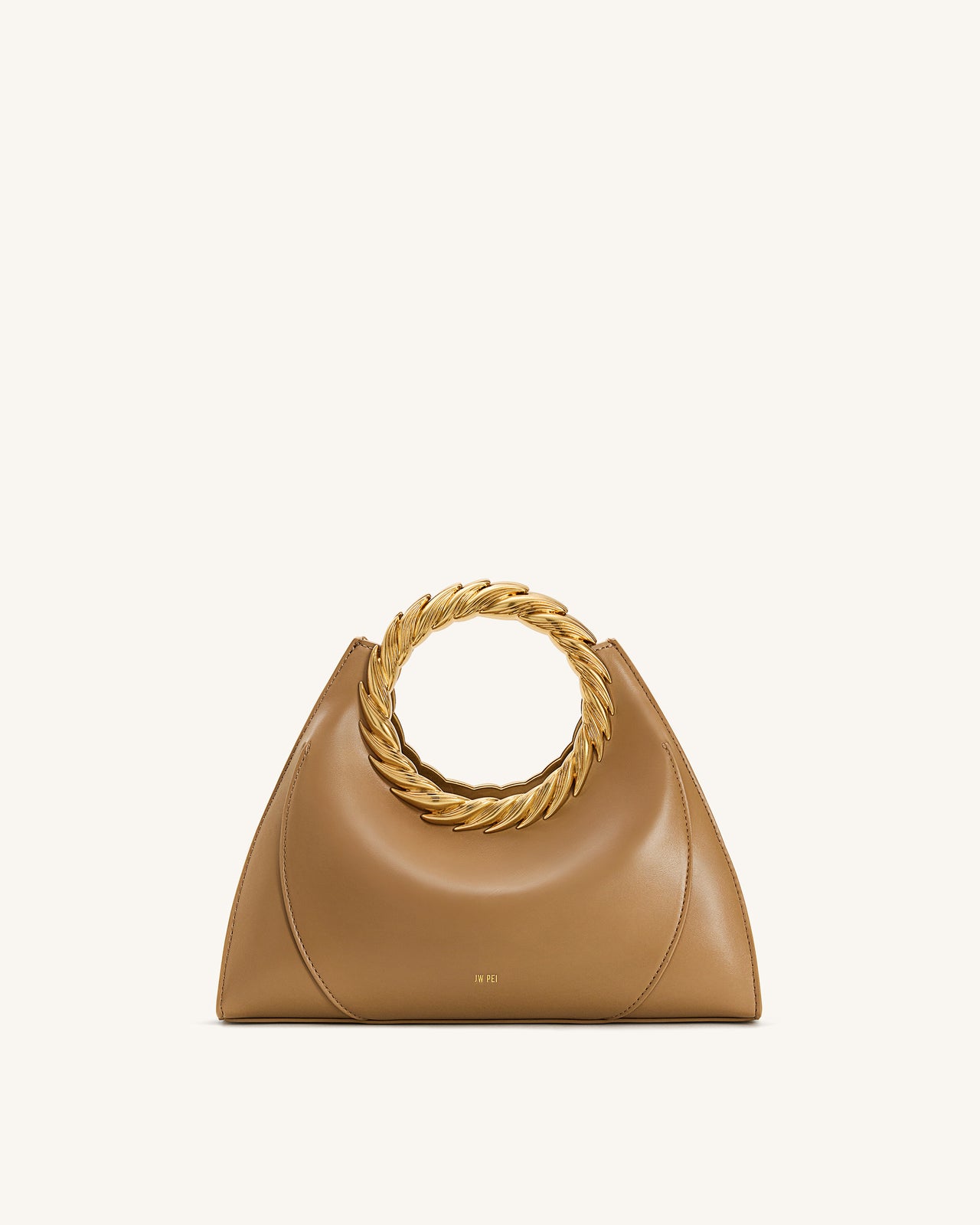 Sac Sculptural Amiya avec Poignée Feuille - Marron