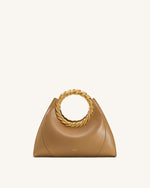 Sac Sculptural Amiya avec Poignée Feuille - Marron