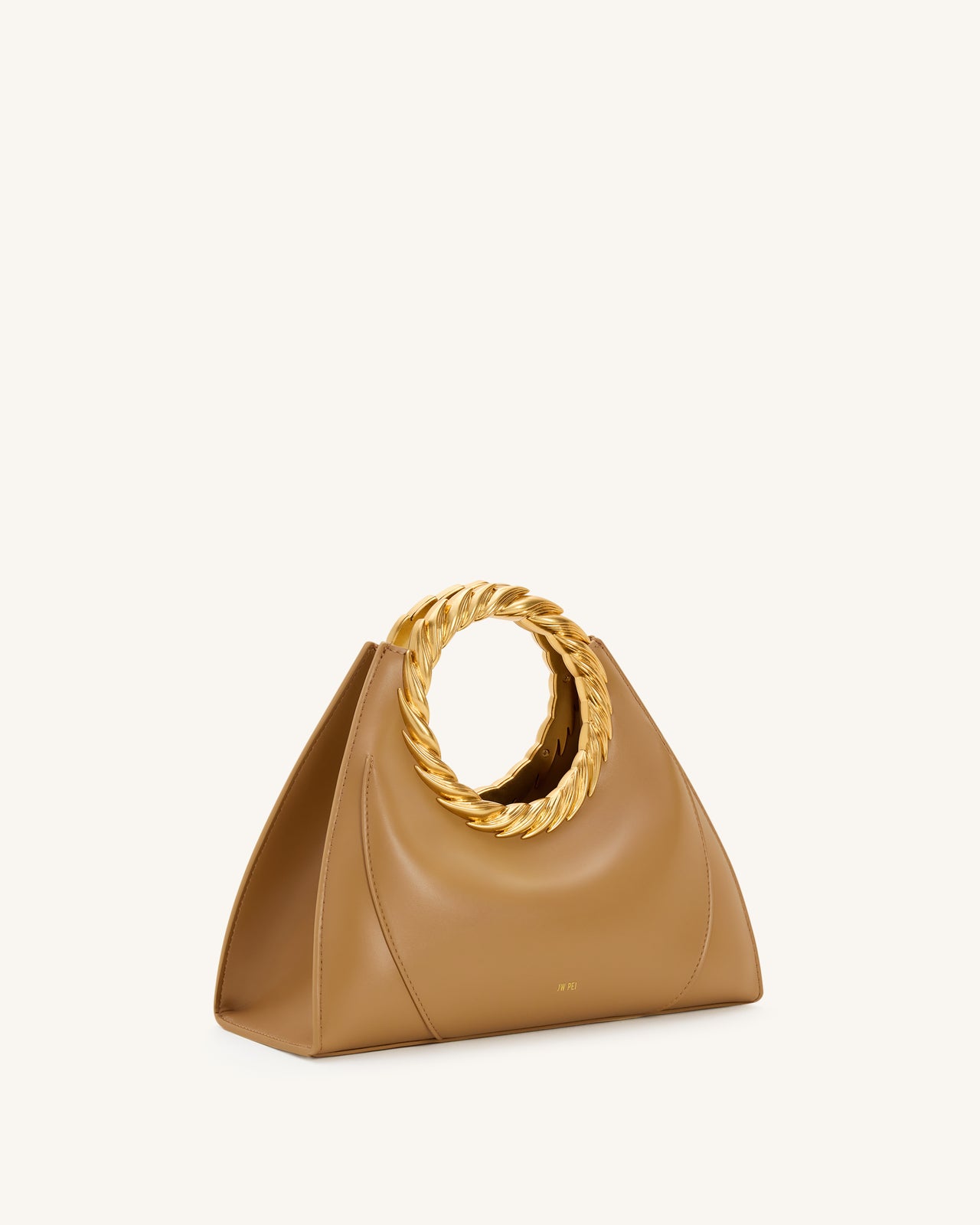 Sac Sculptural Amiya avec Poignée Feuille - Marron