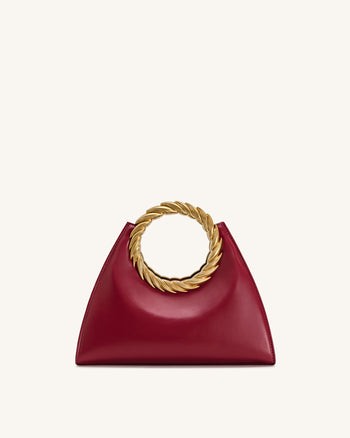 Sac sculpture avec anse en forme de feuille Amiya - Rouge vin