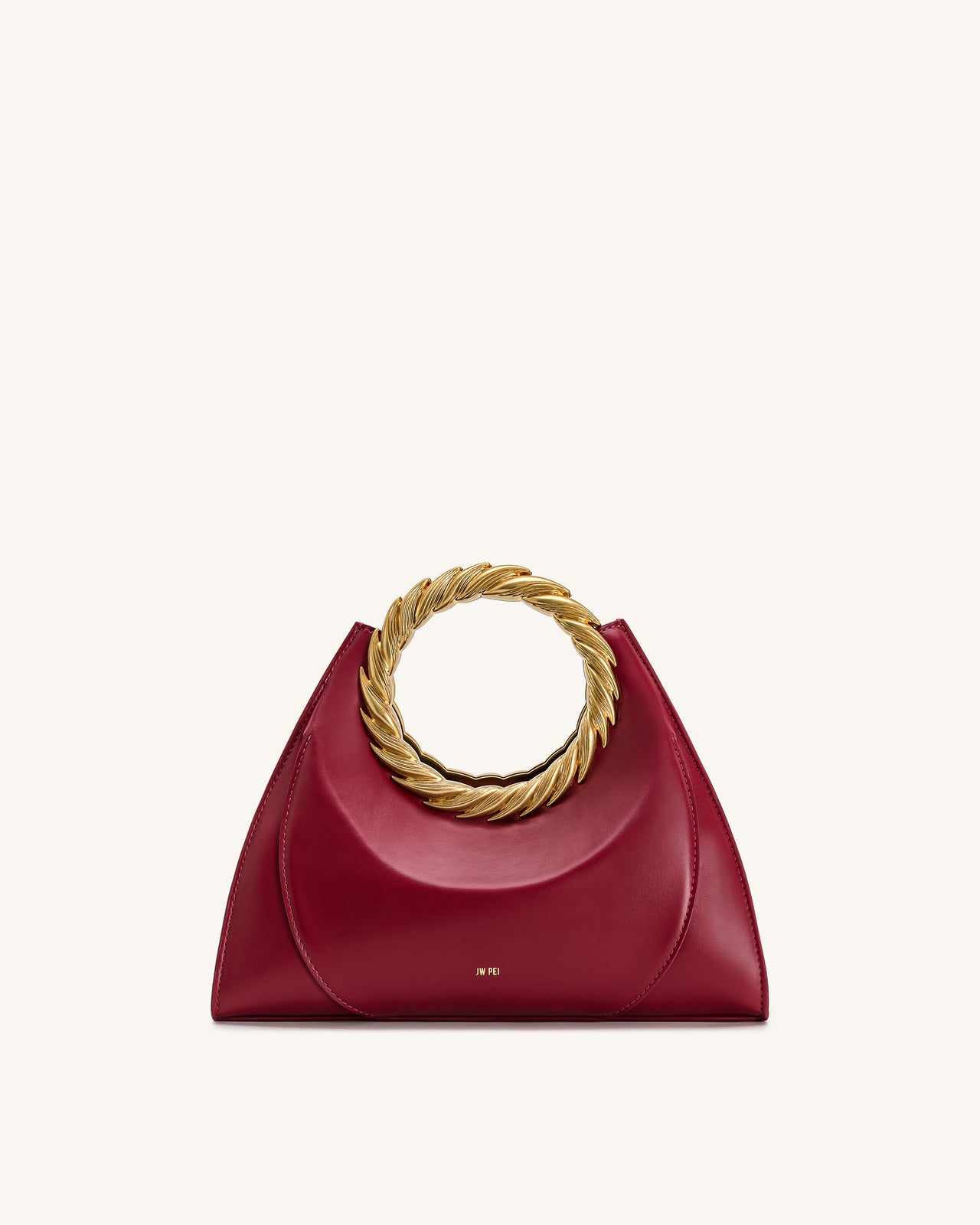 Sac sculpture avec anse en forme de feuille Amiya - Rouge vin