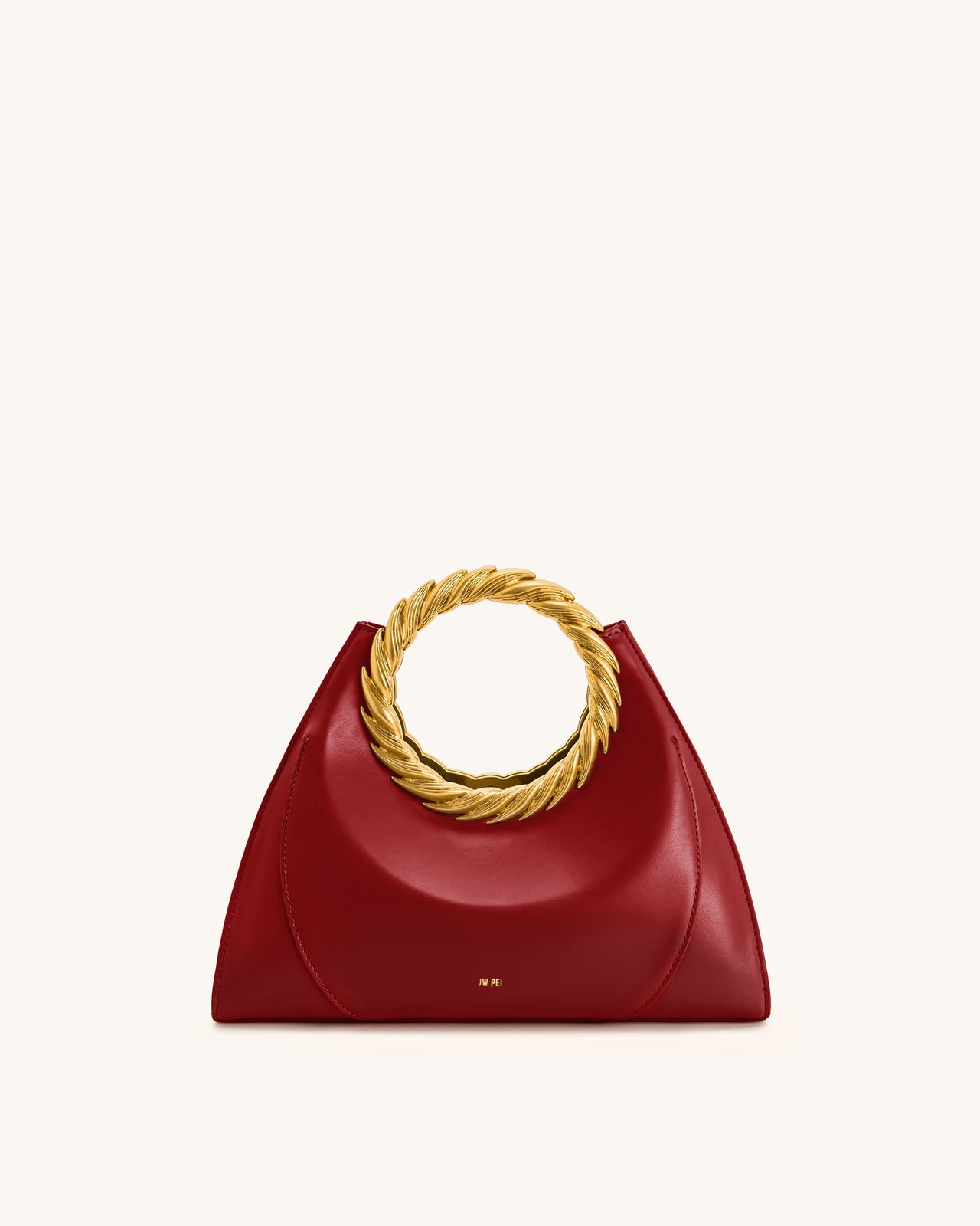 Sac sculpture avec anse en forme de feuille Amiya - Rouge vin