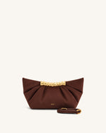 Pochette plissée Leia - Marron foncé