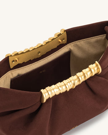 Pochette plissée Leia - Marron foncé