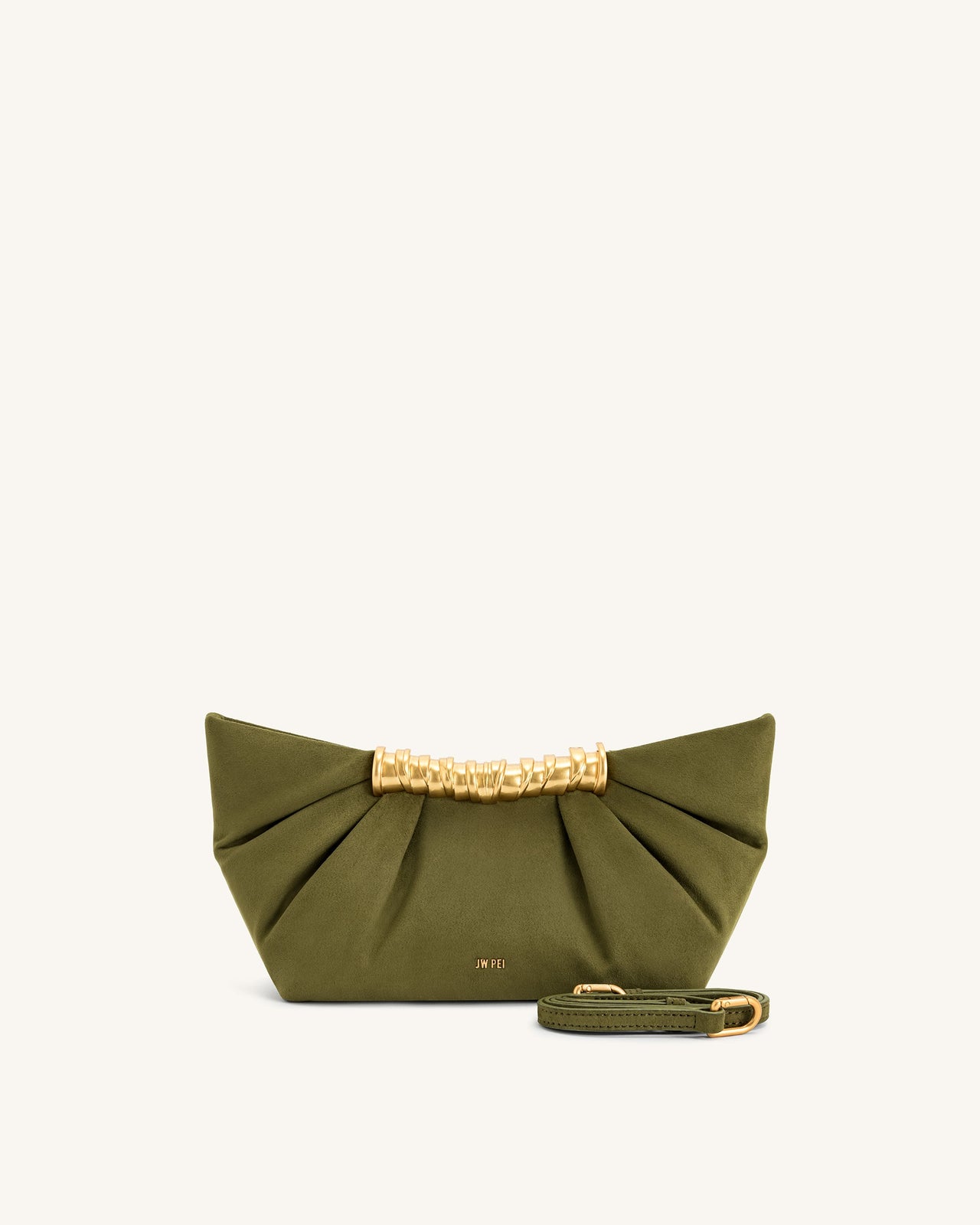 Pochette plissée Leia - Olive foncé