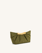 Pochette plissée Leia - Olive foncé
