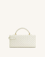 Sac à poignée supérieure Keyla avec texture tressée – Blanc