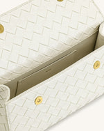 Sac à poignée supérieure Keyla avec texture tressée – Blanc