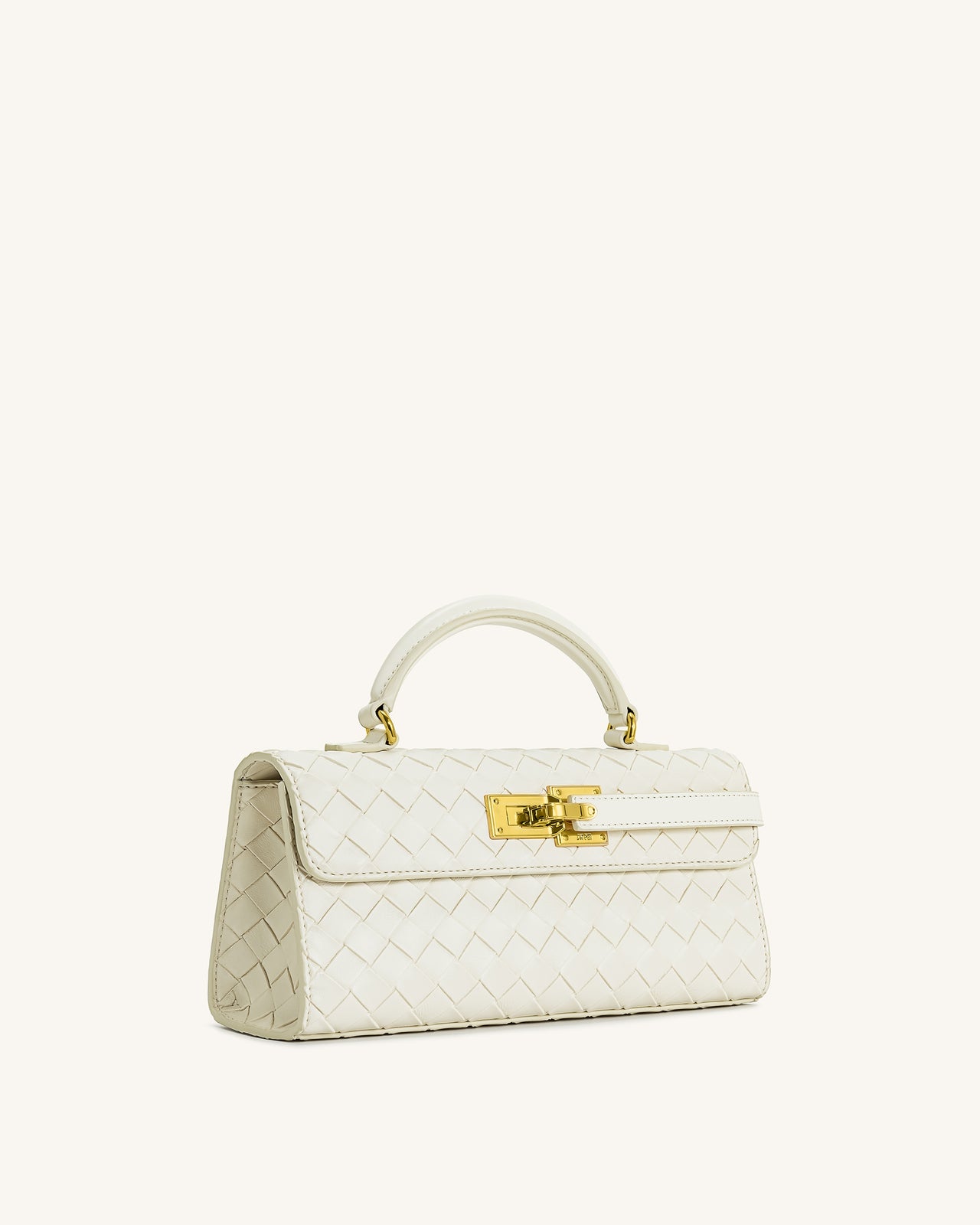 Sac à poignée supérieure Keyla avec texture tressée – Blanc