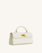 Sac à poignée supérieure Keyla avec texture tressée – Blanc