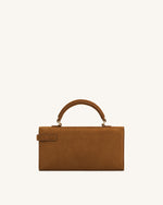 Sac à poignée supérieure Keyla en suédine synthétique – Marron