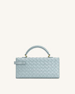 Sac à poignée supérieure Keyla avec texture tressée – Bleu