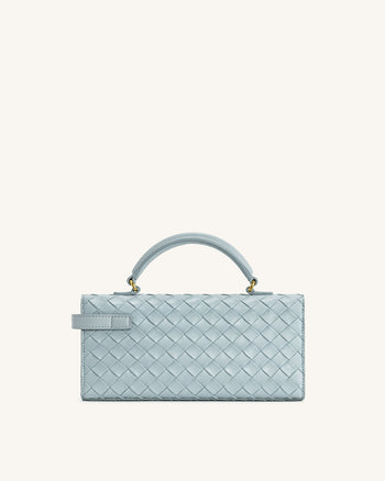 Sac à poignée supérieure Keyla avec texture tressée – Bleu