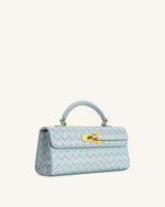 Sac à poignée supérieure Keyla avec texture tressée – Bleu