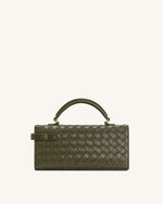 Sac à poignée supérieure Keyla avec texture tressée – Vert olive