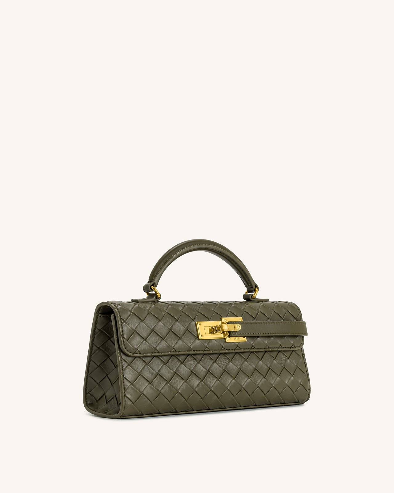 Sac à poignée supérieure Keyla avec texture tressée – Vert olive