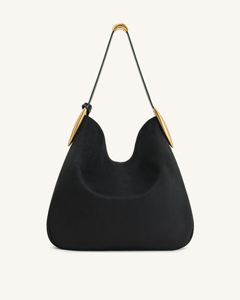 Sac Hobo Nina avec breloque en métal – Noir