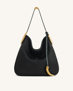 Sac Hobo Nina avec breloque en métal – Noir