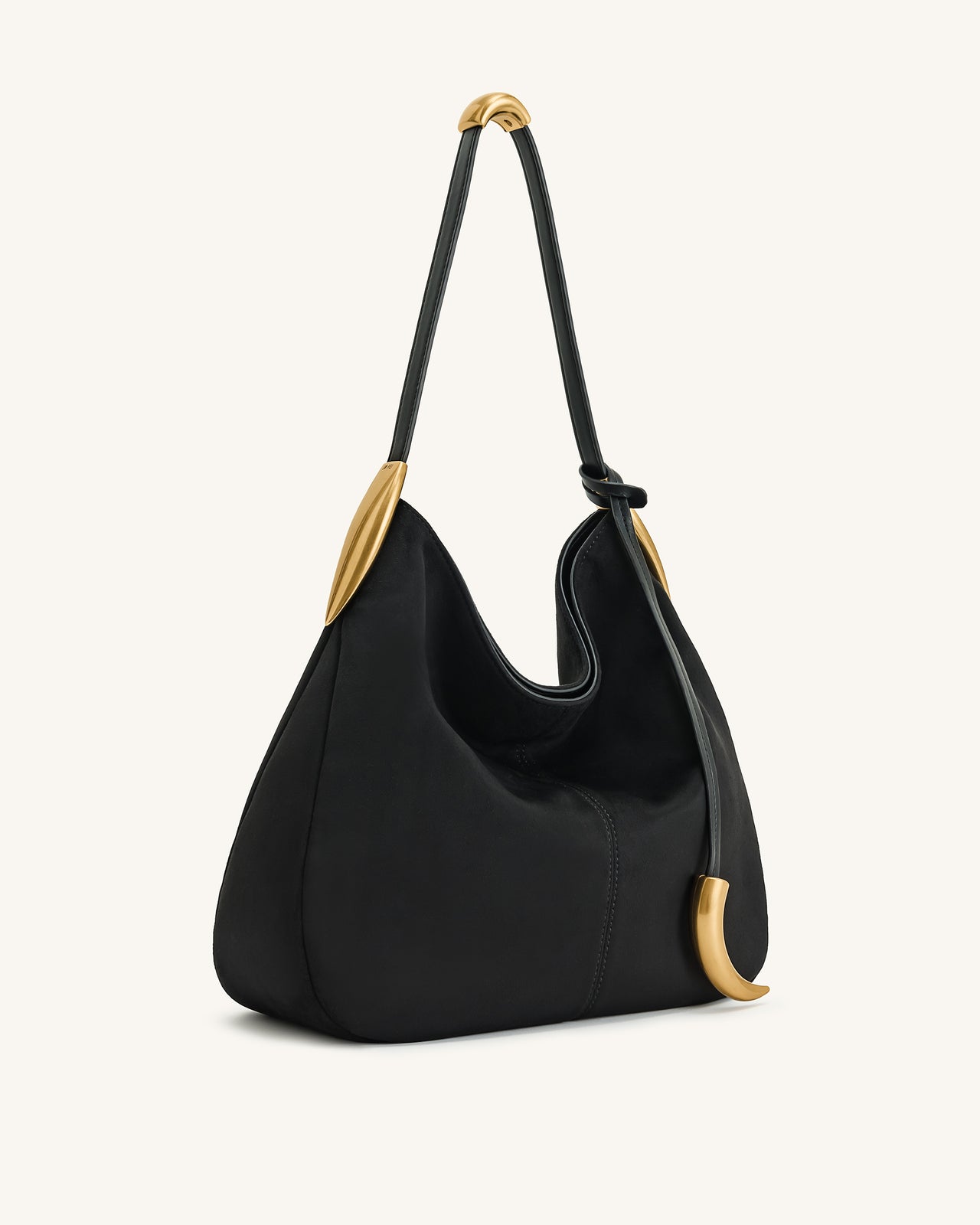 Sac Hobo Nina avec breloque en métal – Noir