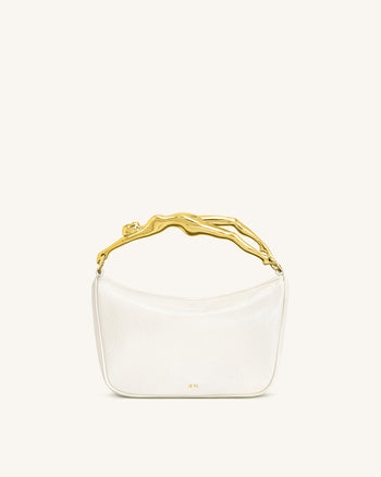 Sac à main Jenny avec poignée en forme humaine – Blanc