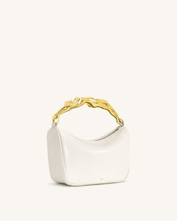 Sac à main Jenny avec poignée en forme humaine – Blanc