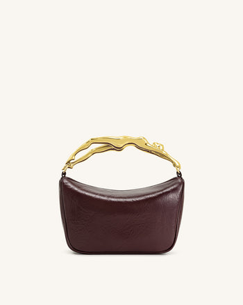 Sac à main Jenny avec poignée en forme humaine – Bordeaux foncé