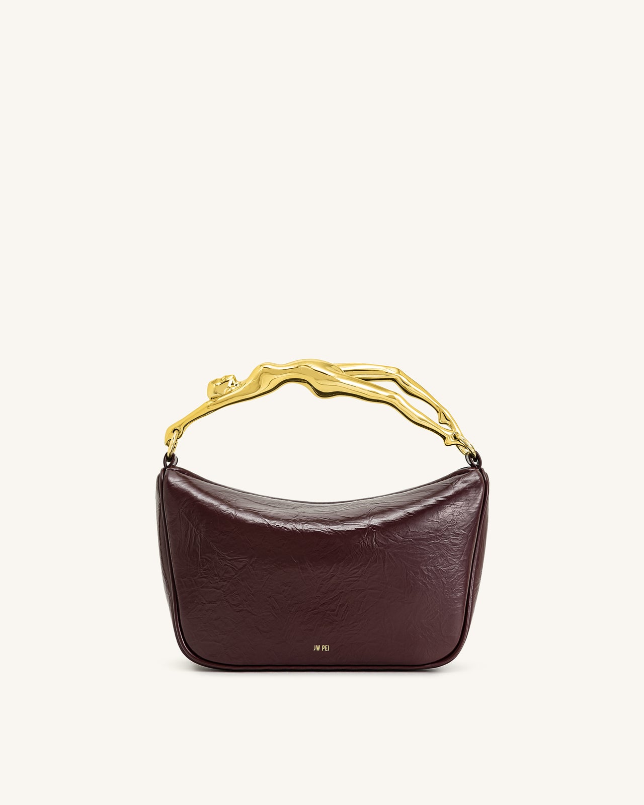 Sac à main Jenny avec poignée en forme humaine – Bordeaux foncé
