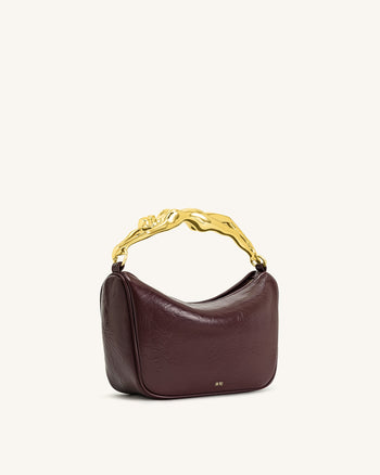 Sac à main Jenny avec poignée en forme humaine – Bordeaux foncé