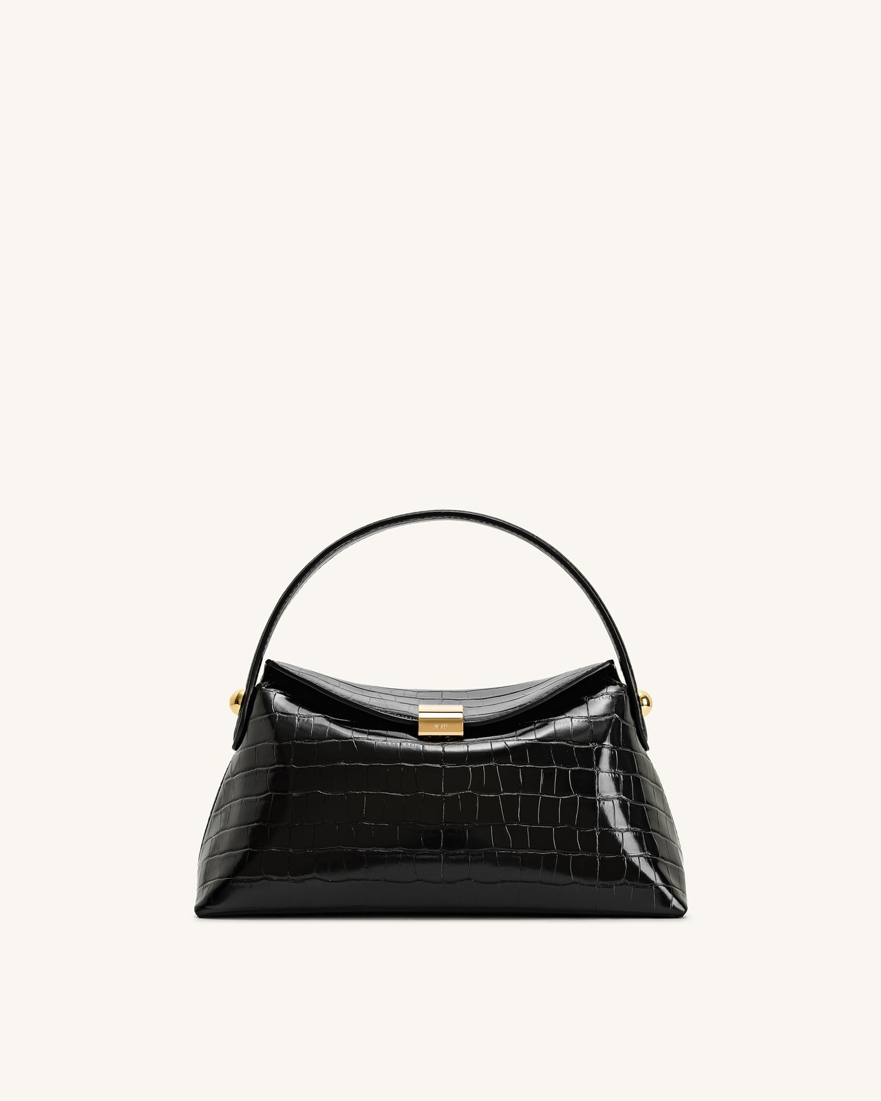 Sac à main Talia à poignée – Croco noir