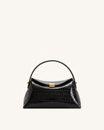 Sac à main Talia à poignée – Croco noir