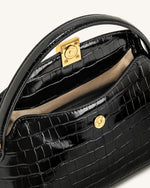 Sac à main Talia à poignée – Croco noir