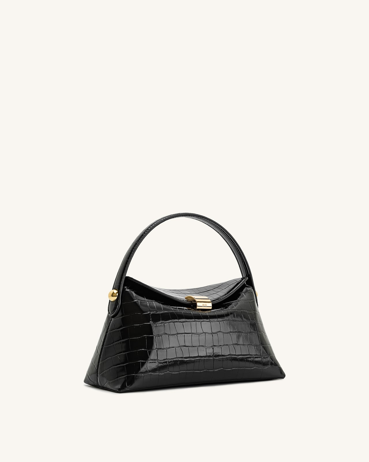 Sac à main Talia à poignée – Croco noir