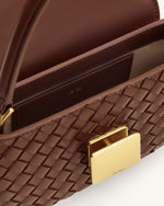 Sac à main Zuri tissé à la main avec anse ronde - Marron