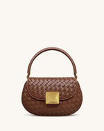 Sac à main Zuri tissé à la main avec anse ronde - Marron