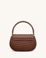 Sac à main Zuri tissé à la main avec anse ronde - Marron