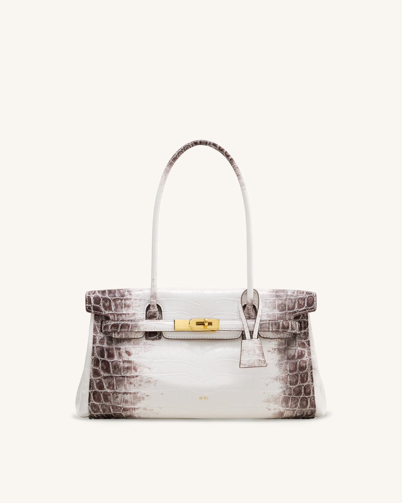 Sac épaule Yara – Croco blanc