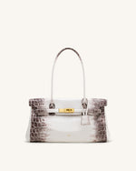 Sac épaule Yara – Croco blanc